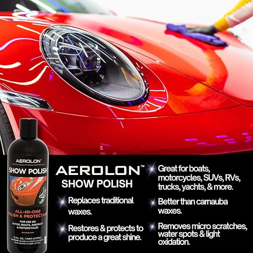 Show Polish: High Gloss Polish and Base Coat Sealer, Liquid Car Wax Shine with Polymer Paint Sealant Protection, Base Coat Sealant, All-in-One Polish and Protectant- 2 Pack Bundle