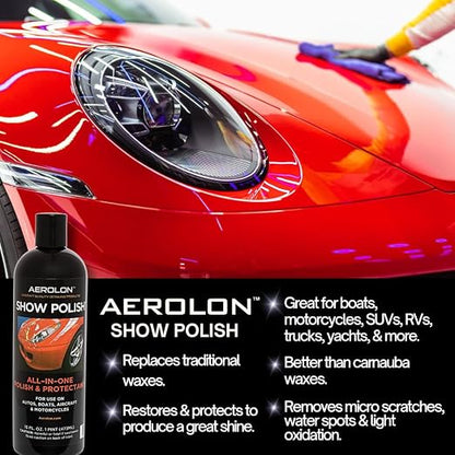 Show Polish: High Gloss Polish and Base Coat Sealer, Liquid Car Wax Shine with Polymer Paint Sealant Protection, Base Coat Sealant, All-in-One Polish and Protectant - 1 Gallon