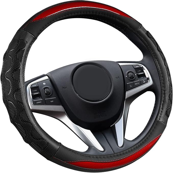 GIANT PANDA Steering Wheel Cover for Acura RDX and MDX, Car Steering Wheel Cover for Acura TLX and TL - Red