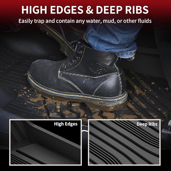 LASFIT Floor Mats Fits for Hyundai Sonata 2020-2026 (Only for FWD & Gas) & Kia K5 2021-2025 (Only for FWD) Custom Fit TPE All Weather Floor Liners Car Mats Accessories, Black
