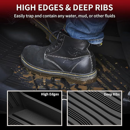 LASFIT Floor Mats Fits for Hyundai Sonata 2020-2026 (Only for FWD & Gas) & Kia K5 2021-2025 (Only for FWD) Custom Fit TPE All Weather Floor Liners Car Mats Accessories, Black