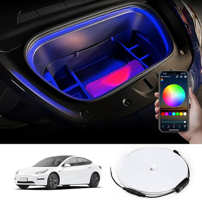 Tlyard Center Console LED Strip Lights for Tesla Model Y 2020-2024, Plug-and-Play, Ambient Light with Human Sensor, Center Console Dashboard Inside Car Lighting Decorations