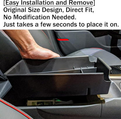 Center Console Organizer Compatible with Hyundai Sonata 2020 2021 2022 2023 Accessories, Sonata N-Line/Limited Insert Tray Secondary Storage Armrest Box ABS Black