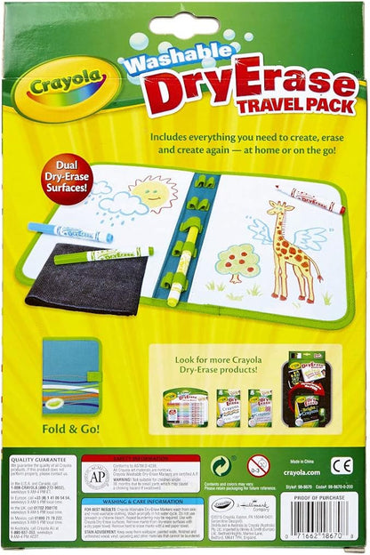 Crayola Washable Dry Erase Travel Pack, Whiteboard for Kids, Ages 4, 5, 6, 7 (Pack of 2)