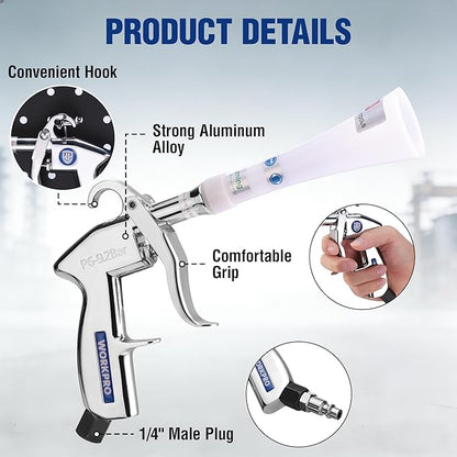 WORKPRO Tornado Nozzle Air Blow Gun for Car Detailing, Workshops, and Home Cleaning – Quickly Blasts Dirt and Dust, Compatible with Air Compressors