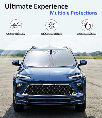 Windshield Sun Shade for 2020-2026 Buick Encore GX Accessories | Car Front Window Sun Visor Protector & Heat Shield | 240T Sunshade Protection Blocks UV Rays Keep Your Car Cooler