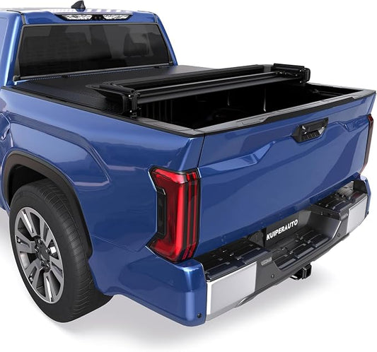 KUIPERAUTO 6FT Quad Soft Truck Bed Tonneau Cover Compatible for 2024 2025 Toyota Tacoma (Excludes Trail Special Edition Storage Boxes)