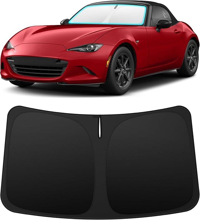 INSAUTO Custom Fit Windshield Sun Shade Accessories for Mazda MX-5 Miata 2016-2025, Foldable Front Window Sunshade, UV & Heat Reflector, Keeps Interior Cool, Includes Storage Bag