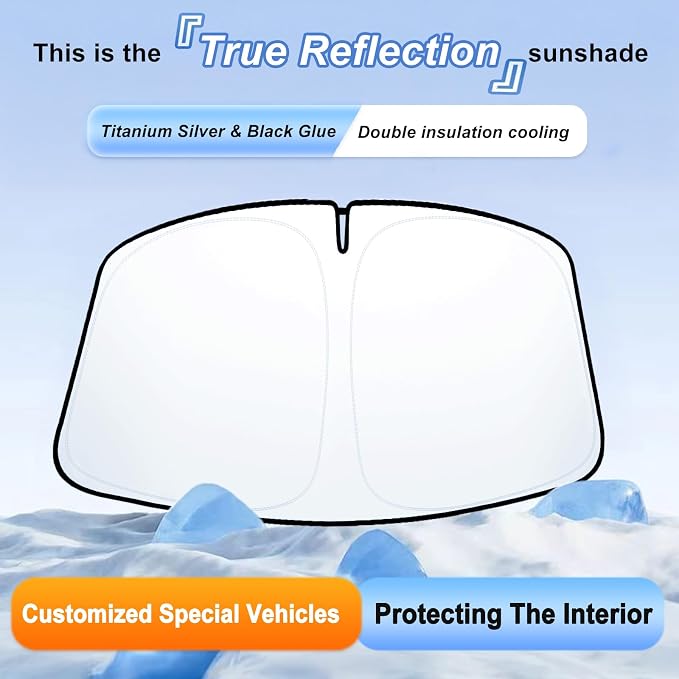 Windshield Sun Shade for 2009-2018 Dodge RAM 1500 Foldable Front Window Shade 310T Thickened Protect from Sun Rays & Heat Damage Fully Covered to Keep Cool