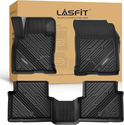 LASFIT Floor Mats for Ford Bronco Sport 2021-2026 Carpet Floor(Not for Rubberized Flooring) All Weather Protector Custom Fit TPE Car Liners, No Sliding, No Curling