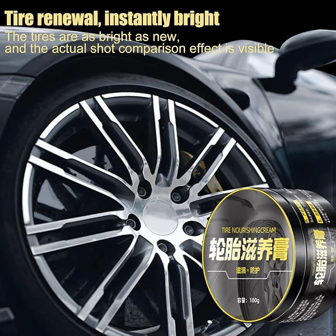 Car Tire Shine - 100g Auto Tire Gloss, Rubber Protectant | Vehicle Wheel Polish, Long Lasting Tire Coating, High Shine Tire Dressing, Liquid Tire Enhancer, Durable Car Detailer for Rubber Surfaces