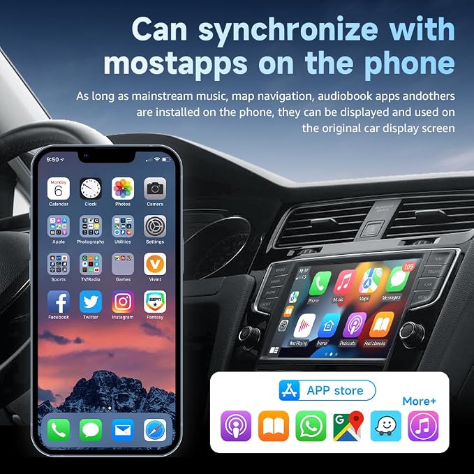 Mini Wireless Carplay Adapter 2026, Easy to Set Up and Upgrade Wired CarPlay&Android Auto to Wireless, Connects Quickly, Portable Mini Car Play Dongle, Fit for Cars with Built-in CarPlay