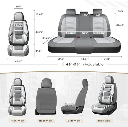 Coverado Car Seat Covers, Front Covers for Cars, Car Seat Cover Front Seats, Automotive Seat Cover, Waterproof, Leather Car Seat Cushion, Universal Interior Covers Seat Protectors for Most Cars