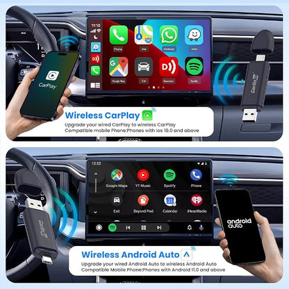 Carlinkit Mini SE Pro Wireless CarPlay Adapter, Wired to Wireless Converter for OEM Factory Wired CarPlay/Android Auto Cars, 5GHz WiFi Fast Connect with USB C/A Dual Port