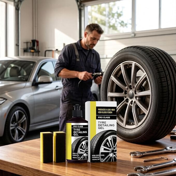 Tire Shine Gel – High Gloss Rubber Restorer, Professional Automotive Wheel Care Coating | Long Lasting Refresh Formula for Car Truck Motorcycle Detailing