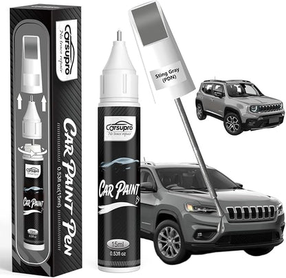 Sting Gray(PDN) for Jeep Touch Up Paint Pen, 2 in 1 Car Scratch Remover with Pen Tip and Brush, Precise Color Match for Car Paint Scratch Repair, Quickly and Easily Fix Chips and Nicks