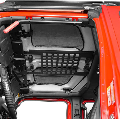 Hooke Road JL Overhead MOLLE Panel Inside Roof Storage Rack for 2018-2026 Jeep Wrangler JL & Gladiator JT 2/4 Doors Hardtop Only, Include 2 MOLLE Pouches Bags
