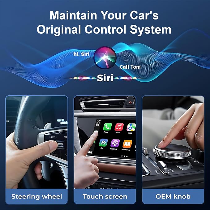 Wireless Carplay Adapter for iPhone Apple, 2026 Mini CarPlay Dongle, Plug & Play, No Delay, Convert Wired to Wireless Bluetooth Apple Carplay, with USB&USB-C, for iOS 10+ and 2016+ Cars
