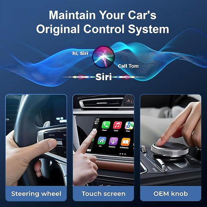 Wireless Carplay Adapter for iPhone Apple, 2026 Mini CarPlay Dongle, Plug & Play, No Delay, Convert Wired to Wireless Bluetooth Apple Carplay, with USB&USB-C, for iOS 10+ and 2016+ Cars