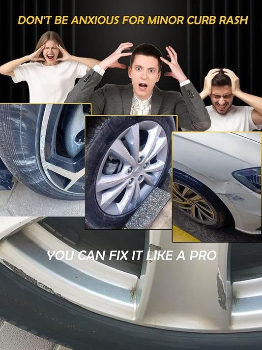 Black Rim Touch Up Paint Compatible with Kia, Wheel Scratch Repair Paint Pen Curb Rash Scuff Exact Match Scratch Repair Remover Car