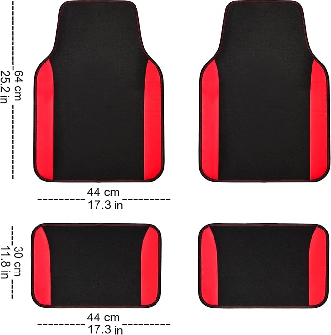 Flying Banner Car Seat Covers Front Seats Rear Bench Polyester car seat Protectors Easy installations Rear Bench Split Classic Man Lady Truck (Full Set - Low Back - Combo Pack, Black Red)