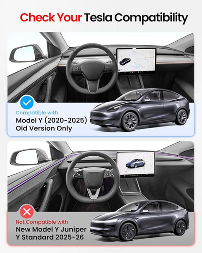 REEVAA 2026 Upgraded Tesla Model Y Sunshade Roof [No Gaps, No Sagging] Tesla Y Accessories Heat Insulation Foldable Glass Sunroof Cover for Model Y 2020-2025 (Not Fit New Y Juniper), 2PCS, Black
