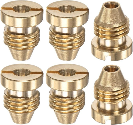 M METERXITY 6-Pack Foam Cannon Orifice Nozzle, 1.25mm Brass Universal Thread Tips for Snow Foam Lance/Garden Hose/Kitchen Cleaners, Sprayer Connector Replacement Nozzles