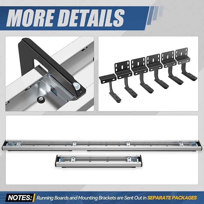 Auto Dynasty Running Boards Compatible with 2015-2024 Ford Transit 150 250 350, Stainless Steel Side Step Rail Nerf Bars, 6.5" x 36" Left / 96" Right Step Bars, Polished Chrome
