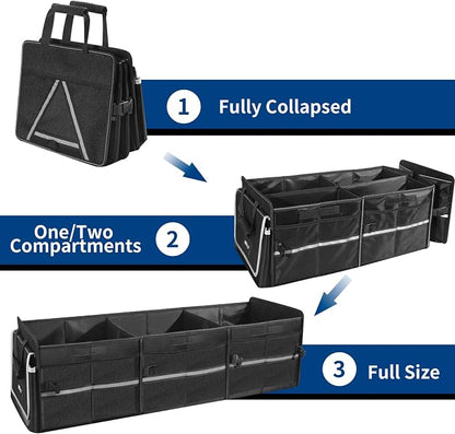 Front Trunk Organizer with Leakproof Cooler Bag for Tesla Model Y Model 3 2017-2025, Frunk Storage Collapsible Container Box Compatible with Front Rear Trunk Seats for Accessories, Black