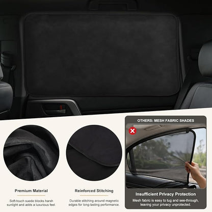 XCBYT Magnetic Car Window Shades Rear Side Windows 2PCS, 100% Blackout Privacy Curtains, Suede Car Window Covers for Baby, Passengers, Camping, Breastfeeding & Travel Rest