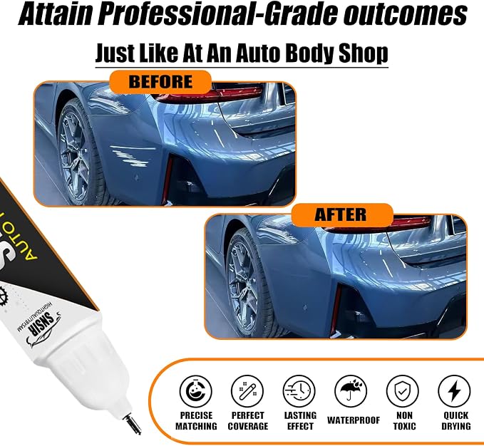 Car Touch up Paint(C4F Arctic Race Blue Metallic) Compatible with BMW | Automotive Paint Pen for BMW 3/4/X, Car Paint Pen Scratch Repair Two-In-One Touch Up Paint, Premium Car Scratch Remover