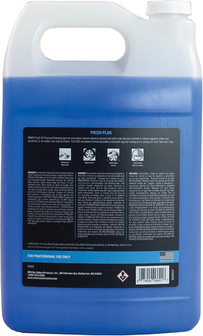 Malco Prizm Plus All-Purpose Dressing – Ultra High Silicone Formula Gives Superior Shine and Durability to Interior Rubber and Vinyl Surfaces/Protects Against Fading and Cracking/1 Gallon (196601)