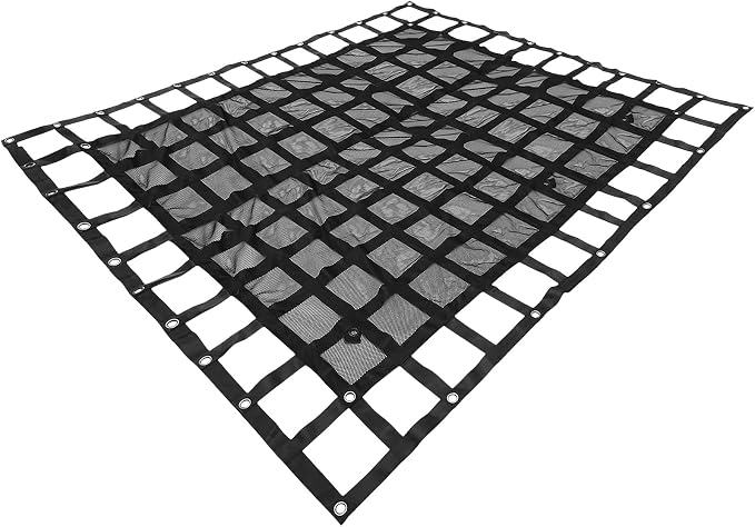 VEVOR Cargo Net with Mesh, 8' x 6.7' Cargo Net for Pickup Truck Bed, Heavy Duty Cargo Nets with Cam Buckles & S-Hooks & Cross Strap, Truck Bed Cargo Net for Trailer SUV Jeeps(96" x 80")