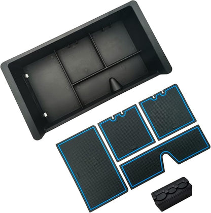 Center Console Tray Organizer Compatible with 2014-2018 GMC Sierra Accessories, (2015-2020) Yukon/Chevy Tahoe Silverado Suburban, Armrest Storage Box Replaces 22817343 (Blue)