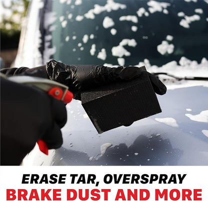 Maxshine Universal Heavy Grade Clay Sponge – Reusable Clay Bar Alternative for Paint & Glass Decontamination – Removes Overspray, Tar & Industrial Fallout – Ergonomic Foam Grip for Auto Detailing
