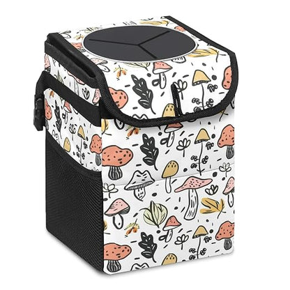 Car Trash Can – Multi-Purpose, Lightweight and Portable with Durable Water-Resistant Coating, No Installation Required, Practical and Ample Capacity, Variety of Colors.Mushroom