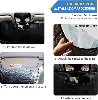 Bohemian Summer Beach Windshield Sun Shade for Car Auto SUV Truck Foldable Front Window Sunshade Sun Visor Protector Block UV Rays Reflect Heat, 55" x 28"