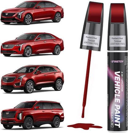 Radiant Red Tintcoat(GNT/WA170H) Touch up Paint for Cadillac, Quick & Easy Fix for Car Scratches, 2 in 1 Car Touch up Paint with Pen Tip and Brush, Auto Scratch Repair Pen with Exact Color Match