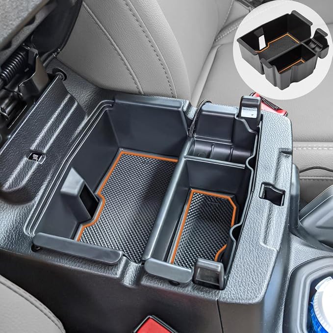 EDBETOS Center Console Organizer Tray Compatible with Jeep Wrangler JL/JLU 2018-2023 2024 2025 2026 and Gladiator JT Truck 2020-2026 Insert Armrest Accessories - Orange Trim