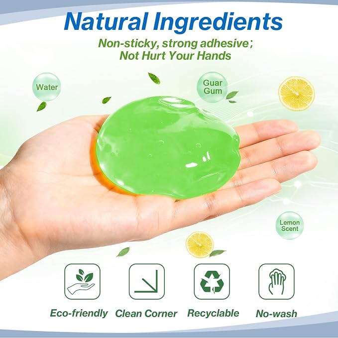 Car Cleaning Gels-4 Pack, Cleaning Gel for Car, Dust Cleaner Putty Cleaner Slime Cleaning Supplies Auto Detailing Tools, Cleaning Slime for Dust Removal, Cleaning Kit Gift for Men Women, 320g