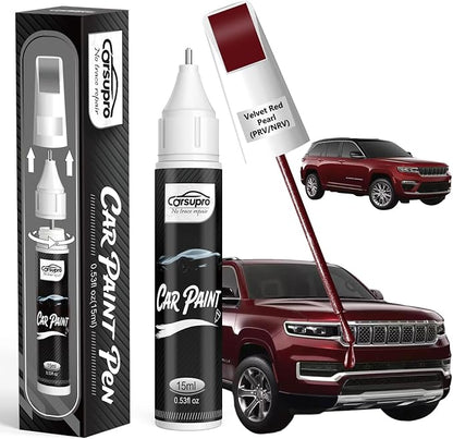 Velvet Red Pearl(PRV/NRV) for Jeep Touch Up Paint Pen, 2 in 1 Car Scratch Remover with Pen Tip and Brush, Precise Color Match for Car Paint Scratch Repair, Quickly and Easily Fix Chips and Nicks