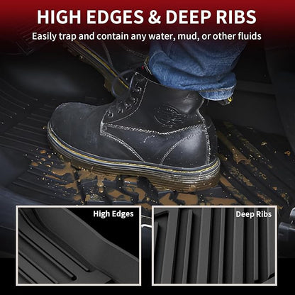 LASFIT Floor Mats for Toyota Camry 2017 2016 2015 LE/SE/XLE/XSE/Hybrid, Custom Fit TPE All Weather Floor Liners for Camry 2015-2017 1st & 2nd Row Car Mats, Black