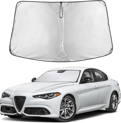 EcoNour Windshield Sunshade Compatible for Alfa Romeo Giulia 2016-2024 2025 2026, Sun Visor for Front Windshield & Window Sun Shade Cover, UV Heat Blocker & Protector, Car Accessories