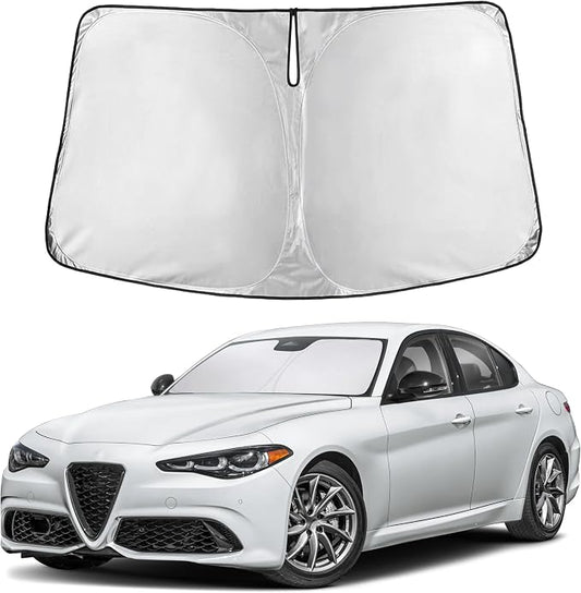 EcoNour Windshield Sunshade Compatible for Alfa Romeo Giulia 2016-2024 2025 2026, Sun Visor for Front Windshield & Window Sun Shade Cover, UV Heat Blocker & Protector, Car Accessories