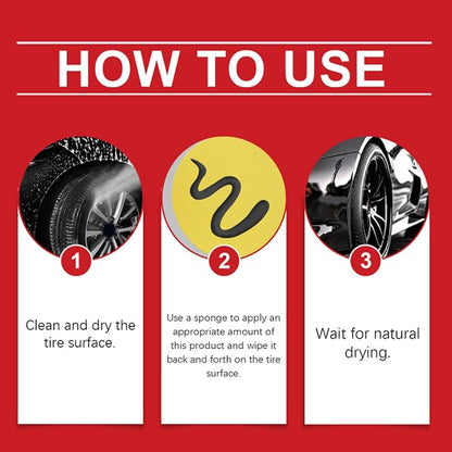 Tire Gloss Protection Agent, Wheel Shine Tire Polishing Paste, Tire Coating Paste for Cars Trucks Motorcycles RVs & More (3pcs)