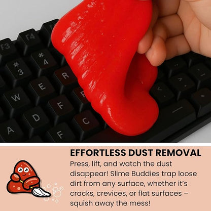 Slime Buddies Car Cleaning Gel Putty - Strawberry Scented Interior Detailing Tool for Cup Holders, Air Vents & Keyboard - Reusable Auto Detailing Accessories - Dust Remover Goop - Gifts for Men Women