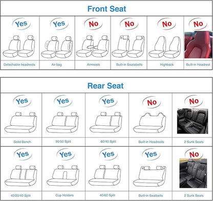 SanQing Car Seat Covers Full Set, Super Luxurious Heavy Duty Waterproof Leather Automotive Vehicle Cover for Cars SUV Pick-up Truck, Universal Non-Slip Seat Car Accessories (Full Set/Pink)
