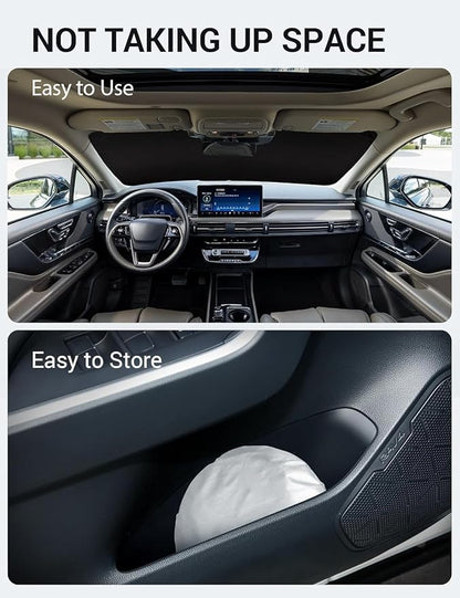 Proadsy Windshield Sun Shade for 2020–2025 2026 Lincoln Corsair Foldable Front Sunshade Protector Sun Visor Blocks UV Rays Keep Car Cooler