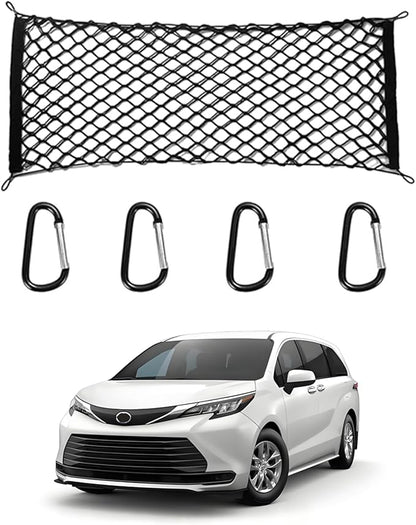 for Toyota Sienna Envelope Style Truck Bed Cargo Net - Fits 2013-2024 2025 2026 Sienna Accessories Cargo Net for Pickup Truck Bed - Heavy Duty Carabiners