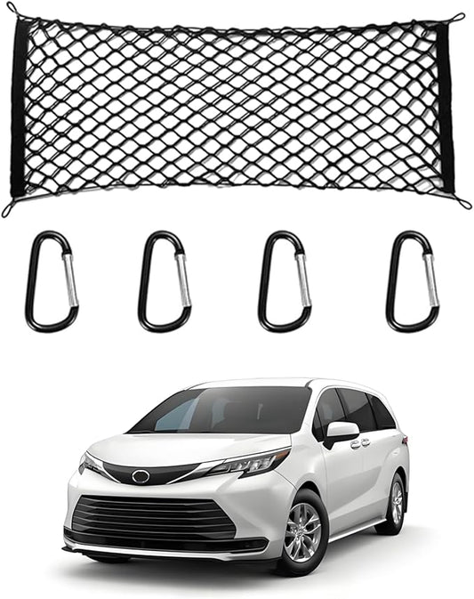 for Toyota Sienna Envelope Style Truck Bed Cargo Net - Fits 2013-2024 2025 2026 Sienna Accessories Cargo Net for Pickup Truck Bed - Heavy Duty Carabiners